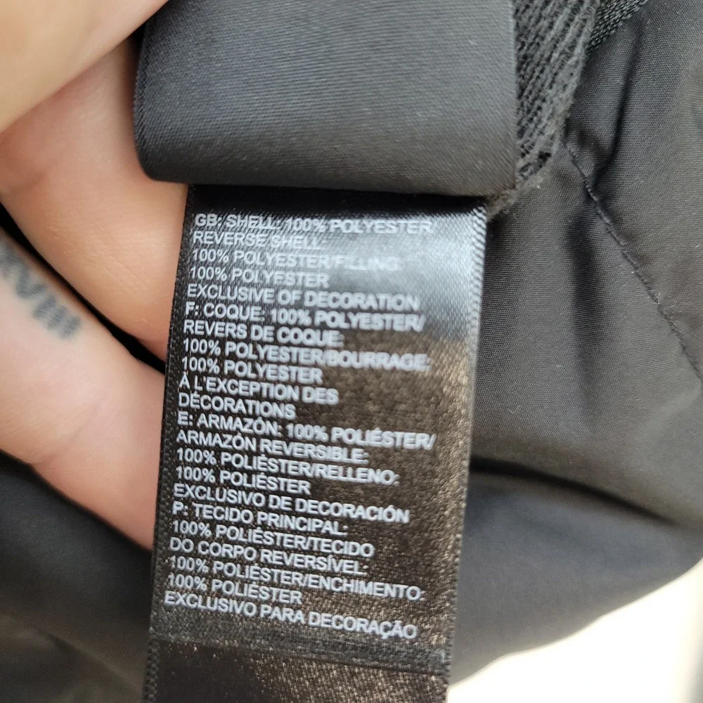 The North Face Reversible Jacket Womens XS Black Mossbud Fleece Puffer NF0A4R3E - Picture 6 of 11